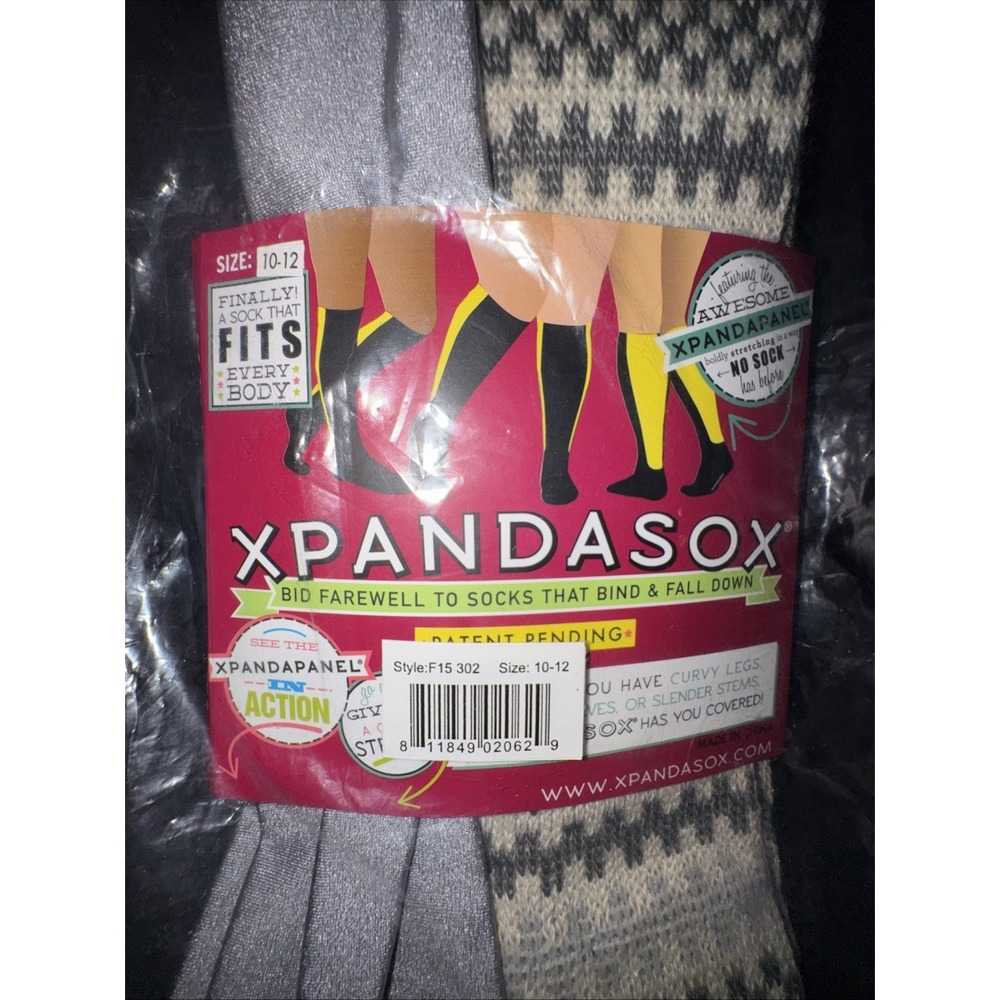 Xpandasox Gray Fair Isle Double Cylin Knee High Compression socks - Lymphedema
